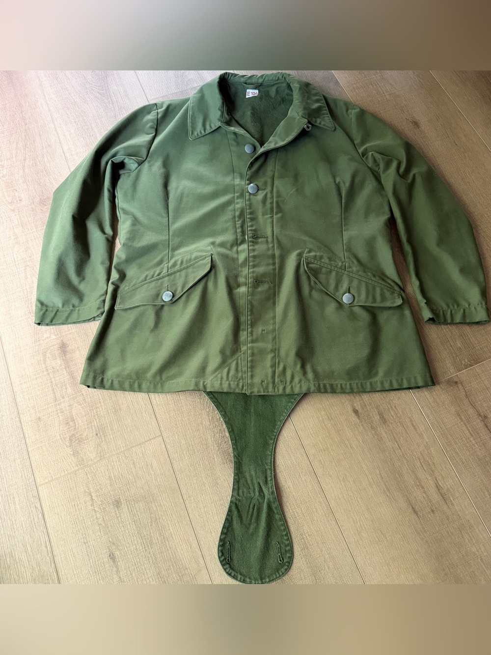 Vintage 1968 Swedish Army Military‎ Green Jacket E 104 Chest 48” Chore Hunting